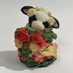 Mary's Moo Moos Figurine 1994 "Heffergreen" Christmas Cow #651664 Mary Rhyner